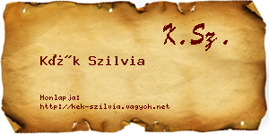 Kék Szilvia névjegykártya