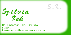 szilvia kek business card