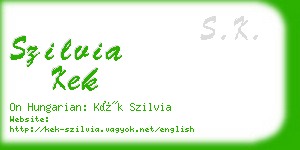 szilvia kek business card